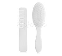 Set di 2 spazzole per capelli delicati per neonati e pettine per neonati, colore bianco, per la cura del cuoio capelluto e per la cura dei capelli del bambino