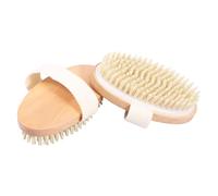 Set di 2 spazzole per il corpo, setole di cinghiale, 12,5 x 6,5 cm, spazzole per il corpo multiuso per spazzola a secco e peeling con impugnatura ergonomica e setole naturali, per migliorare la