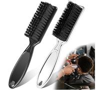 Set di 2 spazzole per la pulizia, spazzola per le lame, nylon, spazzola per unghie, tagliacapelli, parrucchiera, strumento per tagliacapelli (nero e argento)
