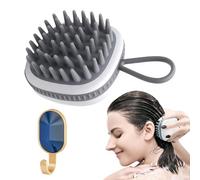 Set di 2 spazzole per massaggio del cuoio capelluto e gancio adesivo, spazzola in silicone per la crescita dei capelli e lo scrubber del cuoio capelluto per lavare i capelli, rimozione della forfora,