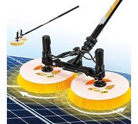 Set di 2 spazzole rotonde e accessori per la pulizia del pannello solare automatico, cavo da 7,5 m per un'efficiente attrezzatura per la pulizia di finestre e pannelli fotovoltaici