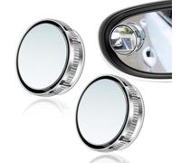 Set di 2 specchi ad angolo morto per auto, argento a ventosa, specchio convesso HD girevole a 360°, impermeabile e regolabile, per specchietti laterali auto, SUV, utilità, aiuto al parcheggio