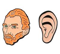 Set di 2 spille artistiche Alice con teschio smaltato, distintivo per amici, Klein, Metallo non prezioso