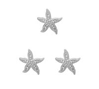 Set di 2 spille da donna a forma di stella marina con cristalli per camicia, borsa, sciarpa, cravatta, cappello, capp, as description, Plastica, come descrizione