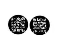 Set di 2 spille divertenti con scritta "My SARCASM IS SO Advanced That People Actually think I'm Stupid", divertenti spille da regalo per persone che amano l'intelligenza