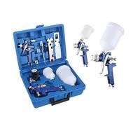 Set di 2 spruzzatori HVLP per vernice, ugello da 0,8 mm e 1,4 mm, kit professionale con pistola a spruzzo ad alimentazione a gravità ad aria, con strumento per pittura a tazza da 125 ml e 600 ml, per
