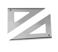 Set di 2 Squadrette in Alluminio per geometria matematica, Coppia Squadre disegno in lega di alluminio da 31 cm da 60° e 21 cm da 45° gradi, per studenti disegno tecnico 45°0°