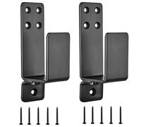 Set di 2 staffe di sicurezza per porte in acciaio nero, resistenti staffe angolari per porte in legno, adatte per porte con apertura interna ed esterna, per garage, cantina, capanno