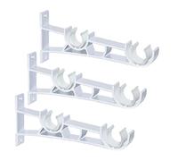 Set di 2 staffe per aste per tende doppie in metallo resistente bianco per aste per tende da 25 a 28 mm