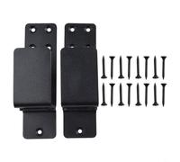 Set di 2 staffe rinforzate per legno 2 x 4, con barra in acciaio, per la sicurezza domestica su tutti i tipi di porte, applicazioni interne ed esterne (nero)