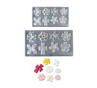 Set di 2 stampi a forma di fiore, piccoli accessori artistici per nail art, stampi per decorare le unghie, per delicati disegni di manicure