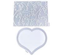 Set di 2 stampi in resina a forma di cuore personalizzati per la decorazione della casa per artigianato da tavolo ornamento forniture artigianali
