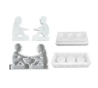 Set di 2 stampi in silicone per candelabri in resina epossidica per decorazioni di San Valentino Supporto per candele in silicone per San Valentino