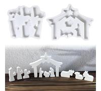 Set di 2 stampi in silicone per presepe e presepe in silicone, per Natale, presepe
