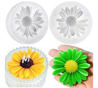 Set di 2 stampi per candele a forma di margherita, in silicone 3D, per candele in resina di cera, decorazioni per torte al cioccolato, argilla polimerica, gesso, fai da te, accessori per la casa