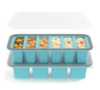 Set di 2 stampi per congelatore in silicone con coperchio, per zuppe e salse, senza BPA e adatti al forno, dosatori da 150 ml e 250 ml con scala, contenitori impilabili per Meal Prep e alimenti per