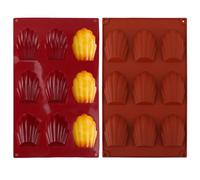 Set di 2 Stampi per Madeleines in Silicone, 9 Cavità ciascuno, Antiaderente e Flessibile, Ideale per Dolci e Pasticceria, Resistenti al Calore, Facili da Pulire, Perfetti per Forno e Ricette Varie