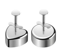 Set di 2 stampi per palline di riso, in acciaio inossidabile 304, con forma a cuore e rotonda, facile da pulire, antiruggine, ideale per sushi, polpette e dessert