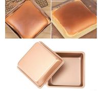 Set di 2 stampi quadrati per torte antiaderenti per un comodo utilizzo in cucina (10 x 10 x 3 cm)