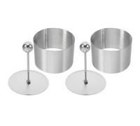 Set di 2 stampi rotondi per sushi e riso, piccoli anelli rotondi in acciaio inox, con spingitore, per tiramisù, onigiri, per cucinare cibo, mousse, biscotti, cottura e dessert, 6 x 6 x 5 cm