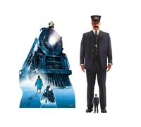 Set Di 2 Standees In Cartone Del Treno Polar Express E Del Conduttore