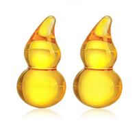 Set di 2 statuette di zucca cinese Feng Shui Wu Lou, statua del tesoro WUK Kong Hu LU decorazione per la casa da tavolo per libreria, buona fortuna, artigianato, 3,8 x 7,1 cm