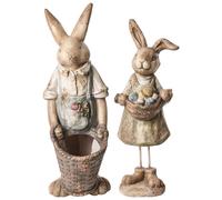Set di 2 statuine decorative Elemento decorativo MgO Coniglietto pasquale Decora