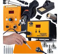 Set di 2 stazioni Rosfix 937d+ e HOT-AIR 858d+ con tappetino da 300x200 mm e 5 u