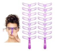 Set di 2 stencil per sopracciglia, 8 stili riutilizzabili, con manici e cinghie, riutilizzabili, strumenti per il trucco fai da te