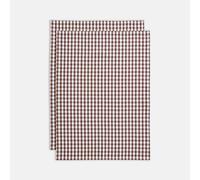 Set di 2 strofinacci a quadri tinto filo, in cotone lavato, BETHANY Marrone conf. da 2
