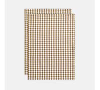 Set di 2 strofinacci a quadri tinto filo, in cotone lavato, BETHANY Marrone conf. da 2