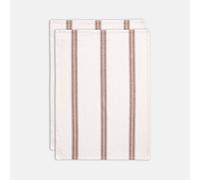 Set di 2 strofinacci a righe, in cotone lavato, BOISSEAU Beige conf. da 2