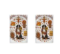 Set di 2 strofinacci da cucina autunnali con cane da montagna del Bernese, strofinacci ad asciugatura rapida, regalo di inaugurazione della casa per cucina, bagno