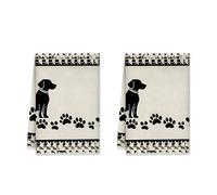 Set di 2 strofinacci da cucina per cani, fantasiosi e contemporanei, con stampa di zampe, stelle e stelle, strofinacci assorbenti per la cucina, 40,6 x 61 cm (2 pezzi)