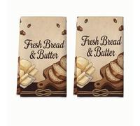 Set di 2 strofinacci da cucina rustici per il pane, tagliere per burro N/A in microfibra beige ad asciugatura rapida, per cucinare, lavare i piatti, regalo per uso quotidiano, 40,6 x 61 cm