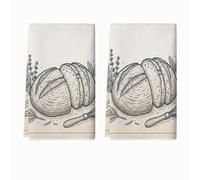 Set di 2 strofinacci da cucina rustici vintage per erbe aromatiche, nessuno beige, assorbenti, morbidi, per cucina, inaugurazione della casa, regalo essenziale per la casa, 40,6 x 61 cm