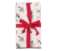Set di 2 strofinacci in cotone biologico con motivo di agrifoglio e vischio 45x45 cm