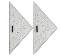 Set di 2 strumenti da disegno, in acrilico, per navigazione marina e disegno tecnico, set plotter triangolare da 300 mm per mappe marittime, misurazione della distanza