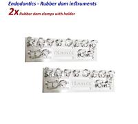 Set Di 2 Strumenti Endodontici Supporto Per Diga In Gomma Con 12 Morsetti