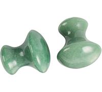 Set di 2 strumenti per massaggio Gua Sha verde per il viso, con pietre di giada e funghi, per la cura della pelle e la cura della pelle del viso