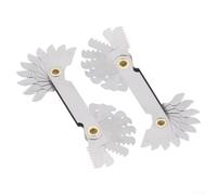 Set di 2 strumenti per misurare il passo della filettatura, metrico 60° e britannico 55°, con 20 denti ciascuno, filettatura in acciaio inox per