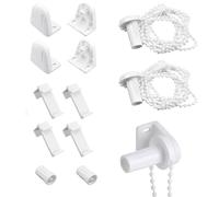 Set di 2 supporti a rullo accessori di ricambio per paranco a catena tende oscuranti tende a rullo a morsetto per finestre doppia tenda avvolgibile (bianco)