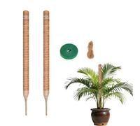 Set di 2 supporti flessibili Monstera, 60 cm, in fibra di cocco con corda di canapa e accessori, supporto per piante rampicanti in interni