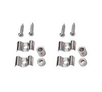 Set di 2 supporti per albero in metallo vintage, per chitarra e corde ondulate piatte di ricambio con viti (argento)