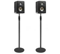 Set di 2 supporti per altoparlanti regolabili in altezza (si estende da 79 cm a 130 cm) - Set di 2 supporti per altoparlanti surround per librerie e altoparlanti satellitari, supporti da pavimento con