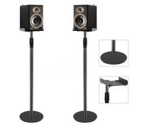 Set di 2 supporti per altoparlanti regolabili in altezza (si estende da 79 cm a 130 cm) - Set di 2 supporti per altoparlanti surround per librerie e altoparlanti satellitari, supporti da pavimento con