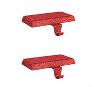 Set di 2 supporti per calze di Natale con robusta base in metallo per ganci da caminetto, progettati per mantenere le calze in posizione per la casa festiva e la decorazione di eventi (rosso)