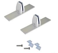 Set di 2 supporti per camino, staffa di supporto con sistema di bloccaggio regolabile e bracci telescopici per vari pannelli in vetro (argento)