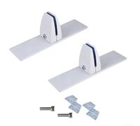 Set di 2 supporti per camino, staffa di supporto con sistema di bloccaggio regolabile e bracci telescopici per vari pannelli in vetro (bianco)