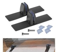 Set di 2 supporti per camino, staffa di supporto con sistema di bloccaggio regolabile e bracci telescopici per vari pannelli in vetro (nero)